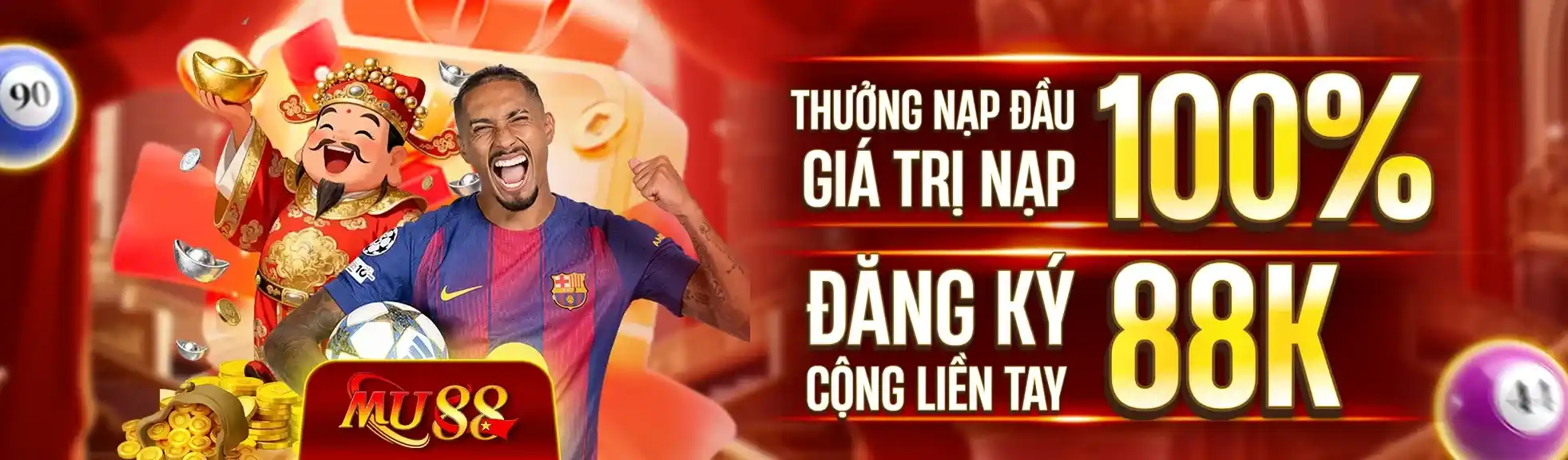 Thưởng nạp đầu 100% - Đăng ký cộng liền tay 88K
